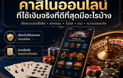 คาสิโนออนไลน์ที่ใช้เงินจริงที่ดีที่สุดมีอะไรบ้าง? วิธีเลือกเว็บที่มั่นคง ปลอดภัย และเหมาะกับผู้เล่นไทย