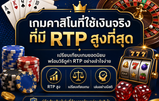 เกมคาสิโนที่ใช้เงินจริงที่มี RTP สูงที่สุด: คู่มือเลือกเกมคุ้มค่า เข้าใจง่าย และเหมาะกับผู้เล่นไทย