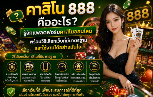 คาสิโน 888 คืออะไร? รู้จักแพลตฟอร์มคาสิโนออนไลน์ พร้อมวิธีเลือกเว็บที่มีมาตรฐานและใช้งานได้อย่างมั่นใจ