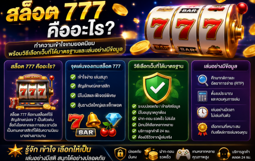 สล็อต 777 คืออะไร? ทำความเข้าใจเกมยอดนิยม พร้อมวิธีเลือกเว็บที่ได้มาตรฐานและเล่นอย่างมีข้อมูล
