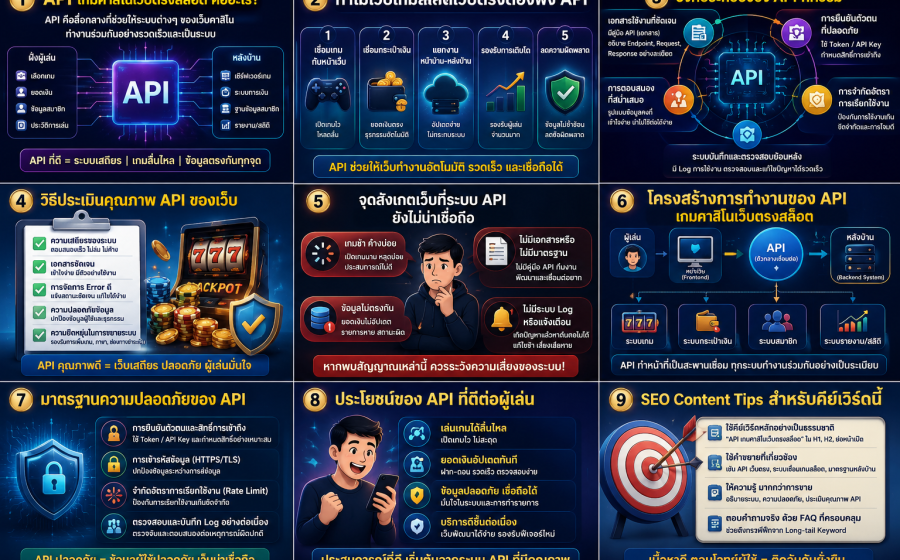 API เกมคาสิโนเว็บตรงสล็อต คืออะไร? คู่มือเข้าใจระบบเชื่อมต่อของเว็บยุคใหม่